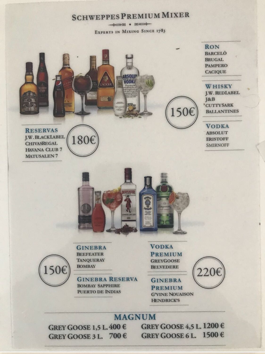 CARTA DE PRECIOS NEW GARAMOND